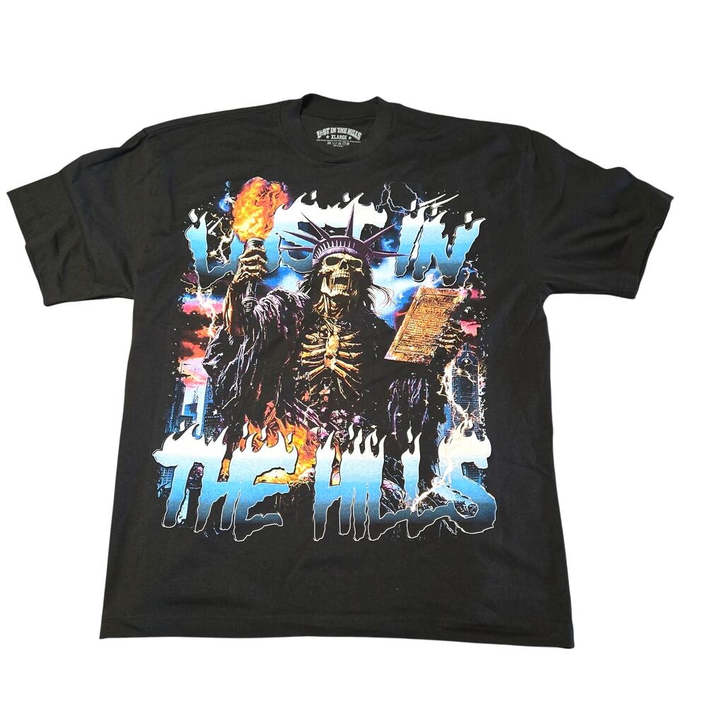 Lost Hills Sz XL Mens Black Statue Of Liberty Shirt